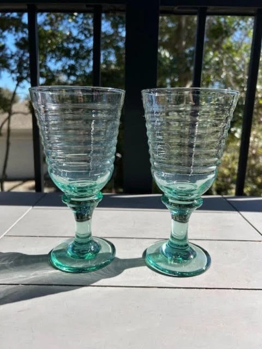 Libbey Sirrus Wine Water Goblets Set 2 7.375” VTG